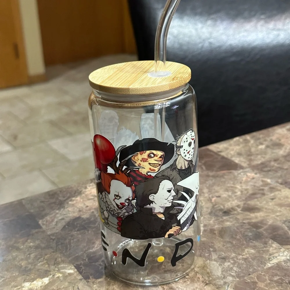 Halloween Monsters 16OZ Glass Cup - Picture 3 of 4